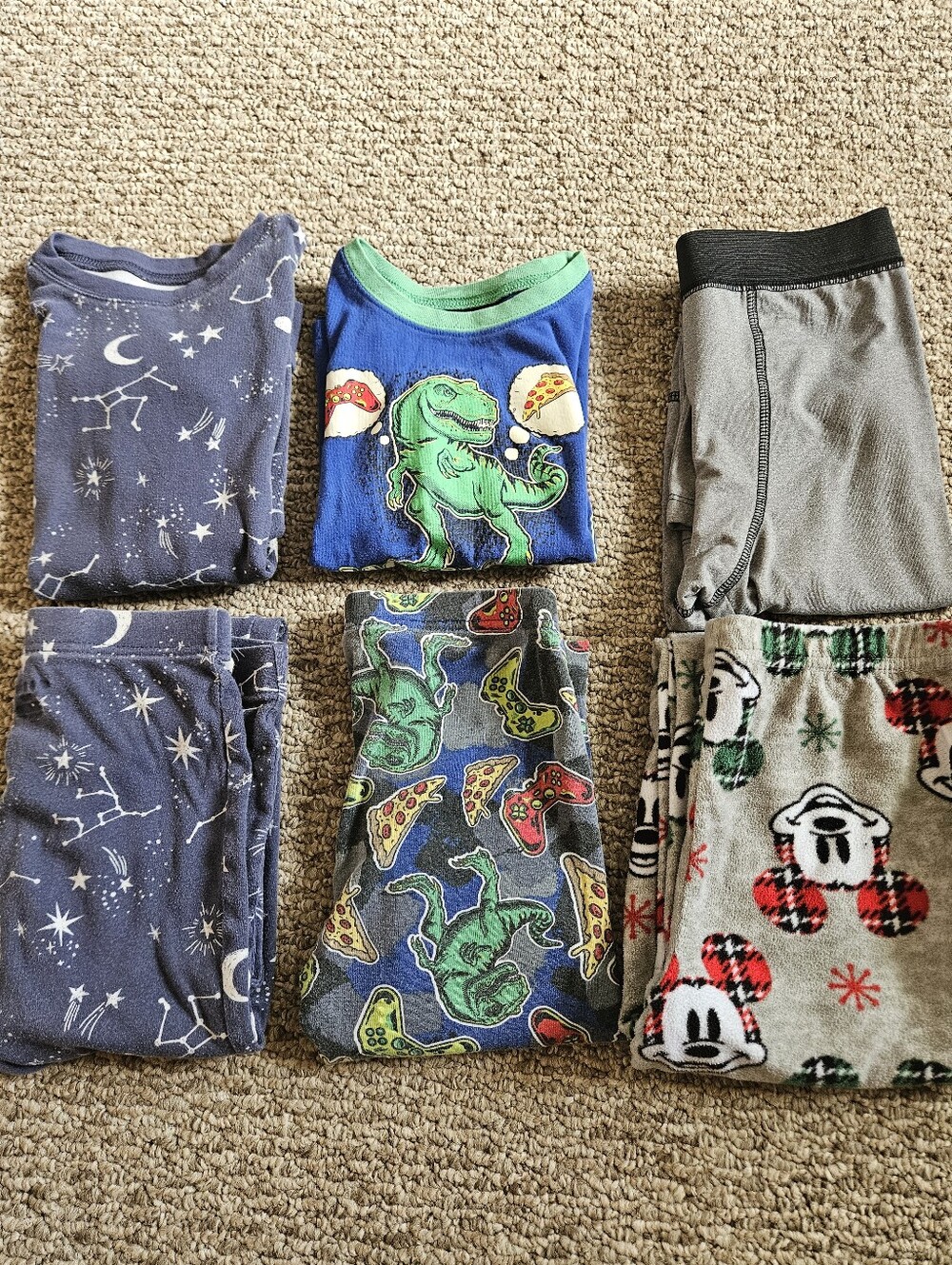 Lot of 6pcs Assorted Kids Pajamas Set Bundle, Sizes 8-10